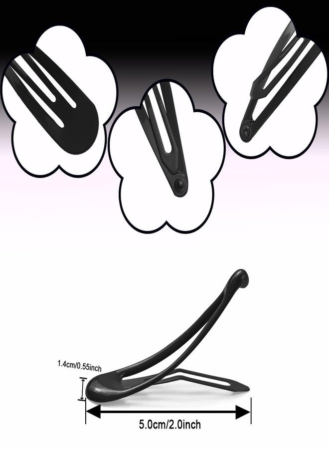 ELANE 80 Pcs Metal Snap Hair Clips for Women,Small Snap Barrettes for Women Girls Thick Fine Hair (Black) - Image 2